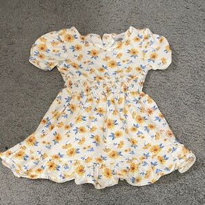 Little Lass White and Yellow Floral Dress